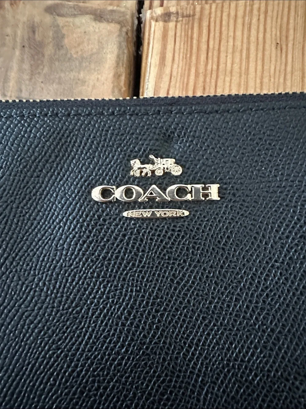 Coach black textured